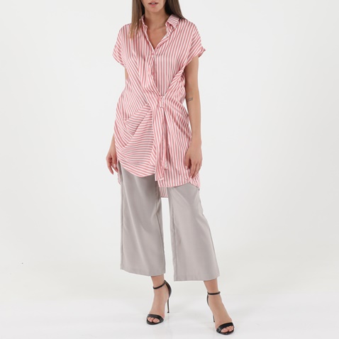 'ALE-Γυναικεία πουκαμίσα 'ALE 8913884 ροζ λευκή ριγέ