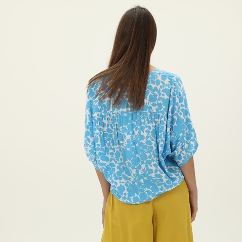'ALE-Γυναικεία μπλούζα tunique 'ALE 8914101 λευκή μπλε floral