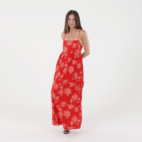 'ALE-Γυναικείο μακρύ φόρεμα 'ALE 8914786 κόκκινο floral