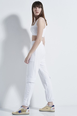 SUGARFREE-Γυναικείο παντελόνι φόρμας SUGARFREE 21841041 λευκό