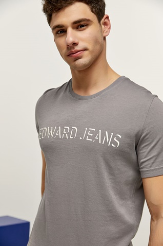 EDWARD JEANS-Ανδρικό t-shirt EDWARD JEANS MP-N-TOP-S22-012 EGOR γκρι