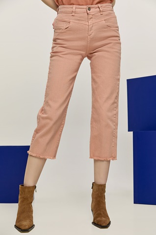 EDWARD JEANS-Γυναικείο cropped jean παντελόνι EDWARD JEANS WP-N-PNT-S22-011 ASHANTI-H ροζ