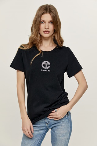 EDWARD JEANS-Γυναικείο t-shirt EDWARD JEANS WP-N-TOP-S22-012 LYSHA μαύρο