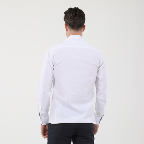 GREENWOOD-Ανδρικό πουκάμισο GREENWOOD CHAMBRAY 04231001 λευκό