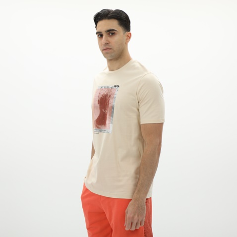 BODYTALK-Ανδρικό t-shirt BODYTALK 1231-953128 εκρού