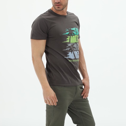 RUN-Ανδρικό t-shirt RUN 21K9120211 ανθρακί