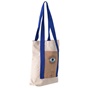 APOXYLO-Γυναικεία χειροποίητη τσάντα ώμου APOXYLO 3006 SHOPPER COTTON λευκή μπλε