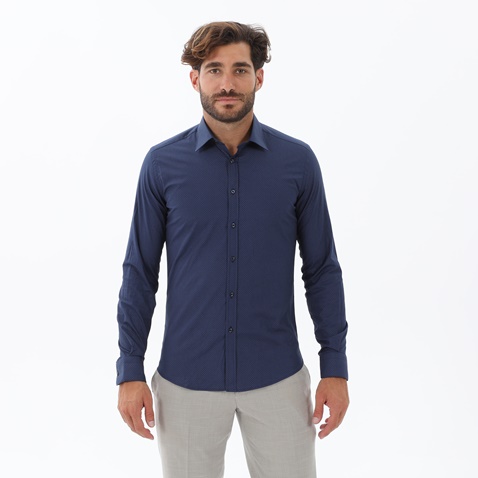 MARTIN & CO-Ανδρικό πουκάμισο MARTIN & CO 123-51-1450 SLIM FIT μπλε