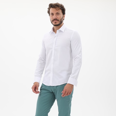MARTIN & CO-Ανδρικό πουκάμισο MARTIN & CO 123-51-1450 SLIM FIT λευκό