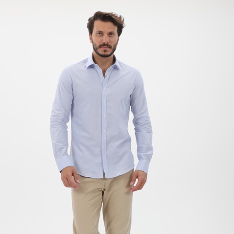 MARTIN & CO-Ανδρικό πουκάμισο MARTIN & CO 123-51-1460 SLIM FIT γαλάζιο