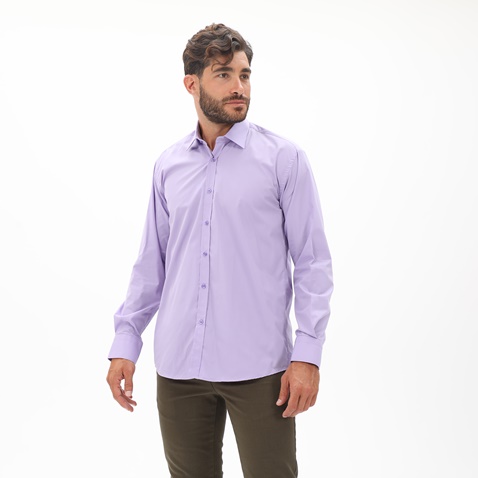 MARTIN & CO-Ανδρικό πουκάμισο MARTIN & CO 123-52-0100 REGULAR FIT μοβ