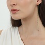 FOLLI FOLLIE-Γυναικεία μακριά σκουλαρίκια FOLLI FOLLIE Mare Bello από επίχρυση αλυσίδα με πράσινο σμάλτο