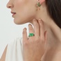 FOLLI FOLLIE-Γυναικείο επίχρυσο δαχτυλίδι FOLLI FOLLIE Mare Bello με πράσινο σμάλτο