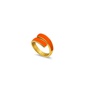 FOLLI FOLLIE-Γυναικείο δαχτυλίδι FOLLI FOLLIE Mare Bello επίχρυσο με κοραλί σμάλτο