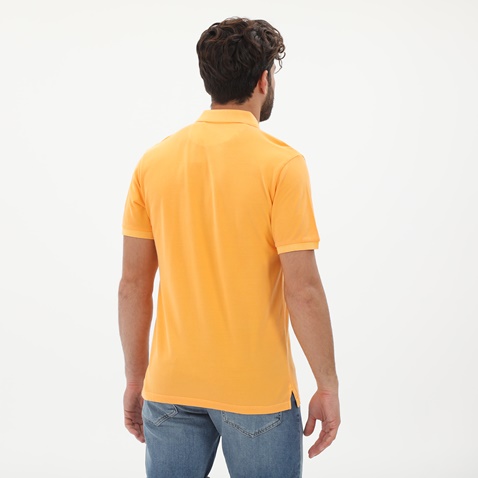 GANT-Ανδρική polo μπλούζα GANT 2052028 Sunfaded Pique Rug πορτοκαλί