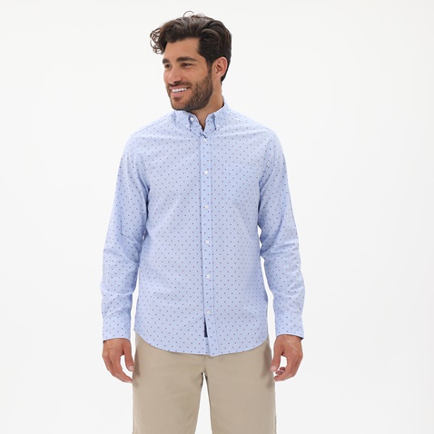 GANT-Ανδρικό πουκάμισο GANT 3013190 Reg Fil Coupe Dot Bd γαλάζιο πουά