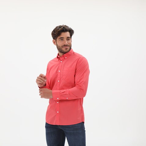GANT-Ανδρικό πουκάμισο GANT 3042930 Reg Ut Sunfaded Bd S ροζ