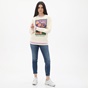 GANT-Γυναικειά φούτερ μπλούζα GANT 4200646 Dahila Print C-Neck λευκή λιλά