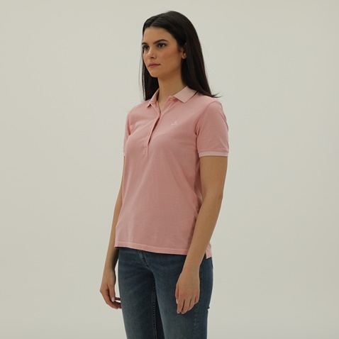GANT-Γυναικεία polo μπλούζα GANT 4203206 Sunfaded ροζ