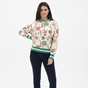 GANT-Γυναικεία φούτερ μπλούζα GANT 4203636 Sailing Print C-Neck λευκή πράσινη