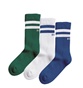 BJORN BORG-3Σετ από 3 ζευγάρια ψηλές κάλτσες BJORN BORG 201-10001757-MP001 λευκές μπλε πράσινες