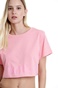 BODYTALK-Γυναικείο cropped t-shirt BODYTALK 1201-909120 ροζ