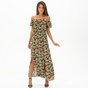 ATTRATTIVO-Γυναικείο μακρύ φόρεμα off the shouders ATTRATTIVO 9915761 πολύχρωμο floral