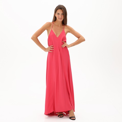 ATTRATTIVO-Γυναικείο maxi φόρεμα ATTRATTIVO 91418844 κόκκινο φραουλί