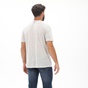 DIRTY LAUNDRY-Ανδρική λινή μπλούζα DIRTY LAUNDRY DLMT000262 PURE LINEN OPEN STICHES λευκή