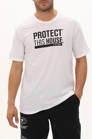 UNDER ARMOUR-Ανδρικό αθλητικό t-shirt UNDER ARMOUR 1379022 UA PROTECT THIS HOUSE λευκό