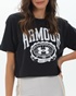 UNDER ARMOUR-Γυναικεία cropped μπλούζα UNDER ARMOUR 1379402 UA COLLEGIATE CROP μαύρη