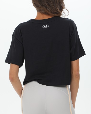 UNDER ARMOUR-Γυναικεία cropped μπλούζα UNDER ARMOUR 1379402 UA COLLEGIATE CROP μαύρη