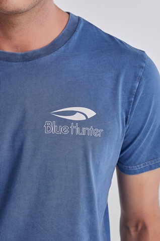 BLUE HUNTER-Ανδρικό t-shirt BLUE HUNTER 22003010318 SURFER'S VIBE μπλε