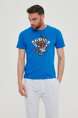 BLUE HUNTER-Ανδρικό t-shirt BLUE HUNTER  23001011510 CHERRY μπλε