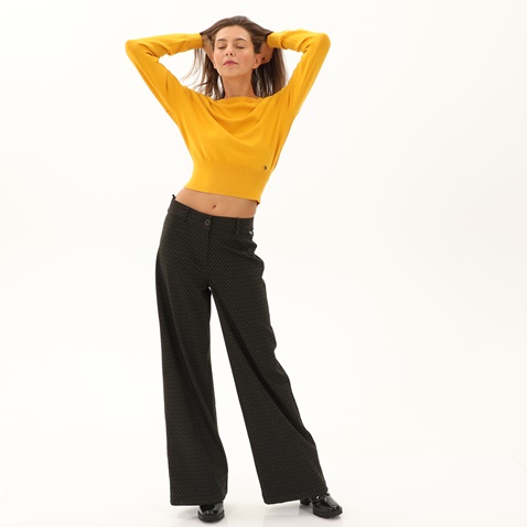 ATTRATTIVO-Γυναικεία πλεκτή μπλούζα ATTRATTIVO 9P20348 κίτρινη