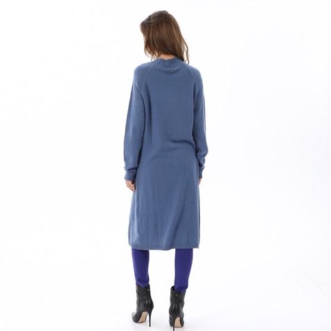 ATTRATTIVO-Γυναικεία μακριά πλεκτή μπλούζα ATTRATTIVO 9P20383 μπλε