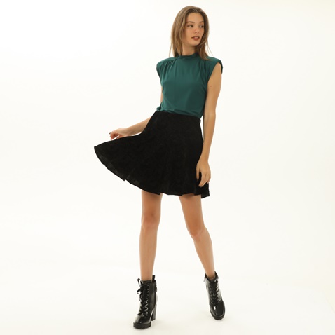 ATTRATTIVO-Γυναικεία βελουτέ mini φούστα ATTRATTIVO 9915752 μαύρη