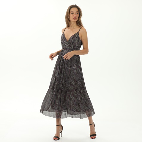 ATTRATTIVO-Γυναικείο μακρύ φόρεμα από lurex ATTRATTIVO 92396858 μοβ