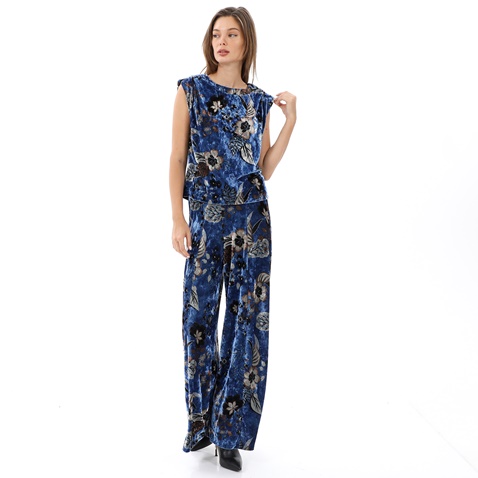 ATTRATTIVO-Γυναικεία βελούδινη μπλούζα ATTRATTIVO 92410385 μπλε floral