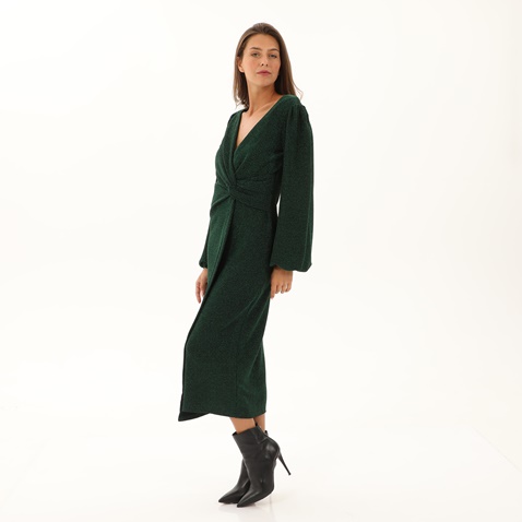 'ALE-Γυναικείο μακρύ φόρεμα lurex 'ALE 8916136 πράσινο