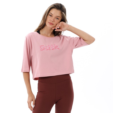 BODYTALK-Γυναικείο cropped t-shirt BODYTALK 1212-907120 BDTKW ροζ