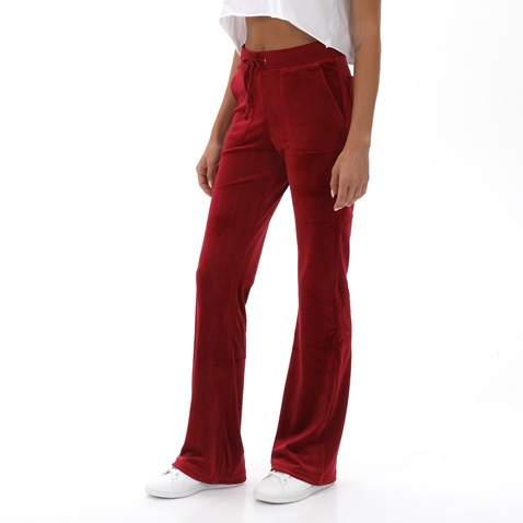 SUGARFREE-Γυναικείο βελουτέ παντελόνι φόρμας SUGARFREE 23831401 κόκκινο