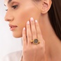 APOXYLO-Γυναικείο δαχτυλίδι APOXYLO 9079 CHARCOAL GLASS γκρι