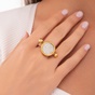 APOXYLO-Γυναικείο δαχτυλίδι APOXYLO 9080 WHITE GLASS λευκό