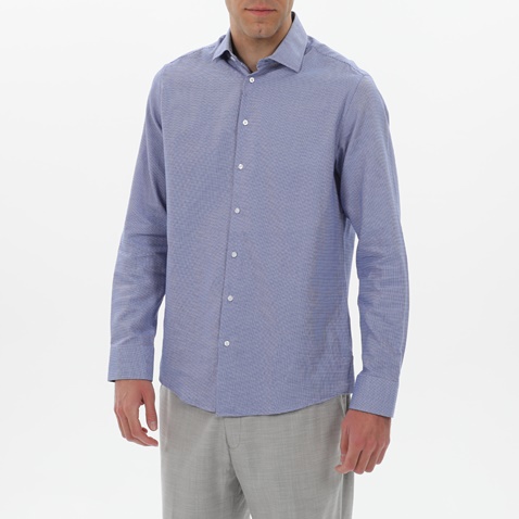 MARTIN & CO-Ανδρικό πουκάμισο MARTIN & CO 223-52-1600 COMFORT FIT μπλε καρό