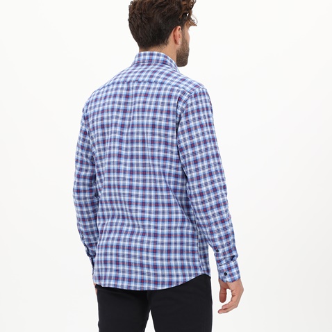 MARTIN & CO-Ανδρικό πουκάμισο MARTIN & CO  223-52-1660 COMFORT FIT λευκό μπλε κόκκινο