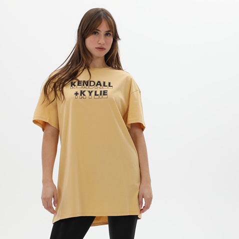 KENDALL+KYLIE-Γυναικείο longfit t-shirt KENDALL+KYLIE KKW351631 κίτρινο