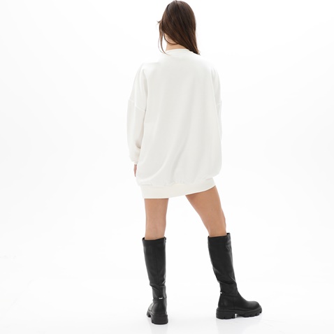 KENDALL+KYLIE-Γυναικεία μακριά oversized φούτερ μπλούζα KENDALL+KYLIE KKW.2W1.016.003 ART PATCH λευκή