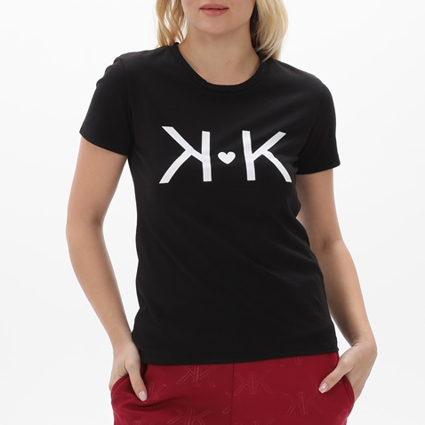 KENDALL+KYLIE-Γυναικείο t-shirt KENDALL+KYLIE KKW.2W1.016.008 CLASSIC HEART μαύρο