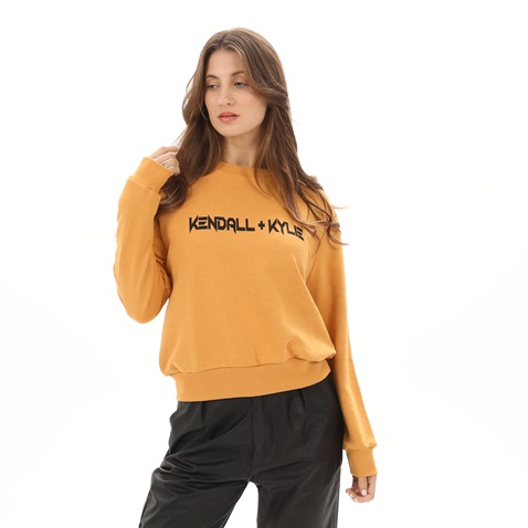 KENDALL+KYLIE-Γυναικεία φούτερ μπλούζα KENDALL+KYLIE KKW.2W1.016.017 GOTH CLASSIC COLLEGΕ πορτοκαλί